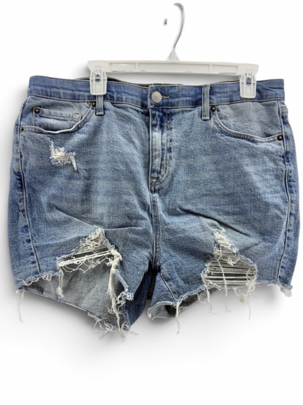 Torrid Distressed Blue High-Rise Classic Denim Shorts Size 14